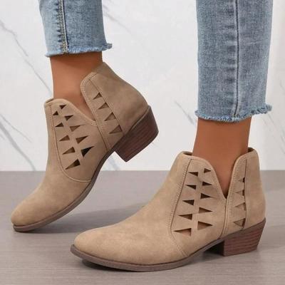 Fashion Classic Pointed Toe Women Roman Shoes 2024 Autumn New Hollow Breathable Women's Western Boots Plus Size 36-43 Botas De Mujer