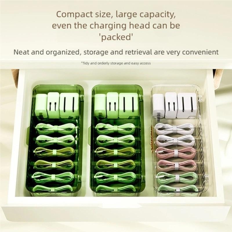 Space Saving Charger And Cable Holders Solid PP Materials Container Ideal For Desk Drawer Or Luggage Space Saver