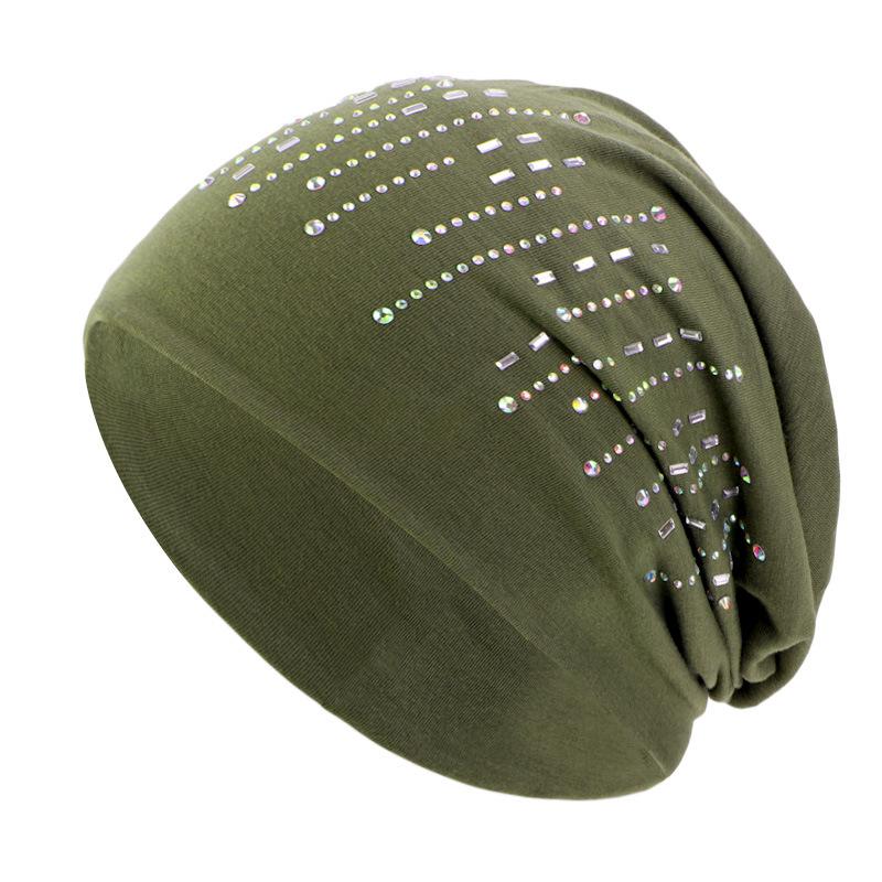 Men's and women's hot diamond cotton pullover hats, ear protection headscarf hats, confinement hats, stacking hats JDU-
