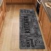 Dark Gray Kitchen Rug, Laundry Room Mat, Made of Plush Material, 1.19 cm Thick, Water-absorbent and Slip-resistant. Suitable for Entryways, Bedrooms,