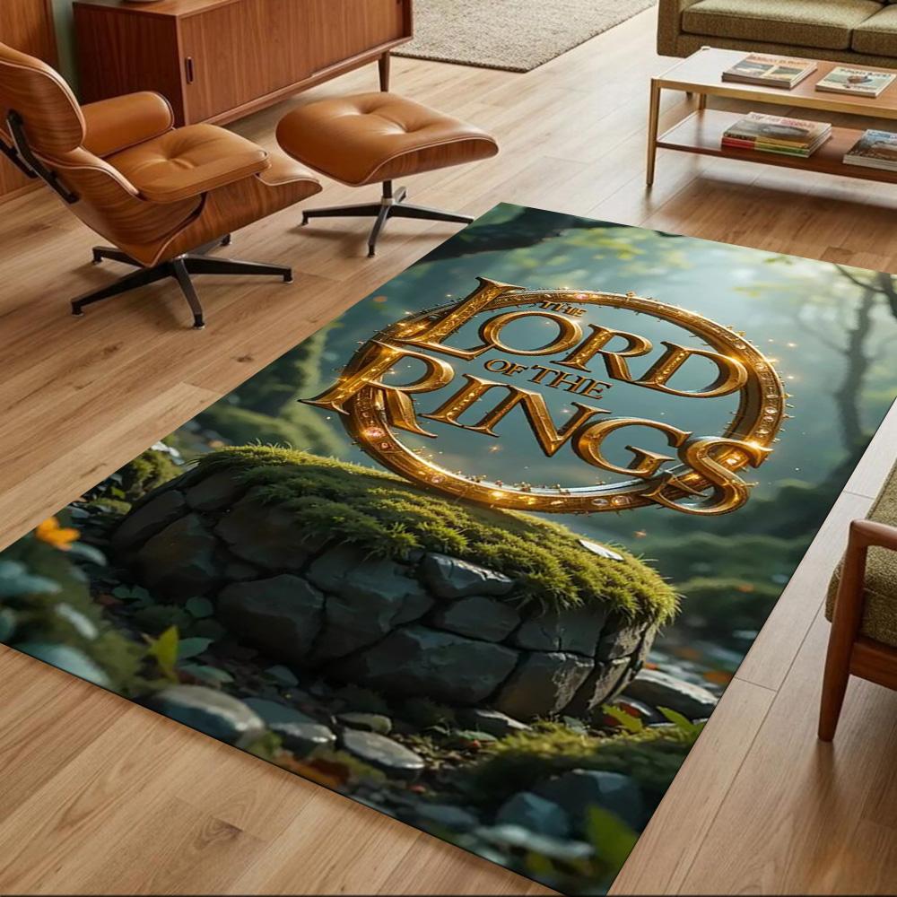 Lord Rings Area Rug Suitable for Entryway Balcony Dormitory Playrooms Anti-slip Rug Anime Office Decor Spiritual Gift