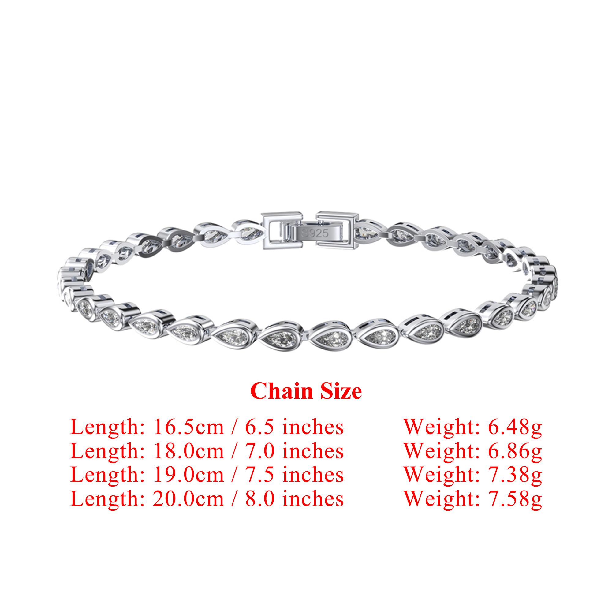

EFFIE QUEEN Iced Out 4mm Cubic Zirconia Tennis Bracelets Fashion Wedding S925 Silver CZ Bracelet Bangle Chain Jewelry Gift SB154 16.5cm серебряный
