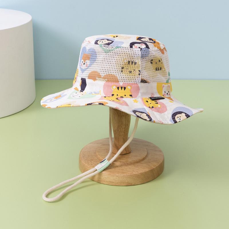 Verão Novo Malha Chapéus Balde Infantil Para Meninos Meninas Bonito Desenho Animado Chapéu de Sol Chapéu Panamá Protetor Solar Caminhada Pesca Chapéu Chapéu de Pescador