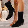 Fashion New Women Stretch Ankle Boots Sexy Pointed Toe Short Botas Shoes Fashion Partys Stiletto High Heel Socks Botas Botas De Mujer