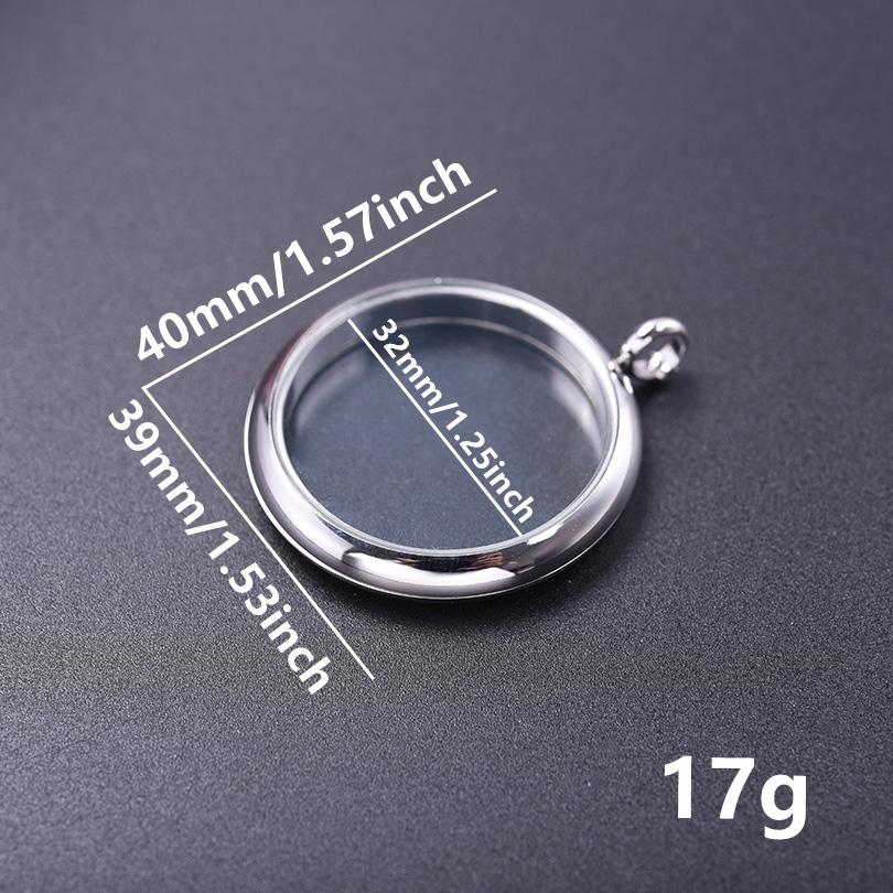 Size 25/35/40mm Round Glass Twist Living Memory Stainless Steel Locket For Jewelry Making DIY Photo Floating Accessories Finding