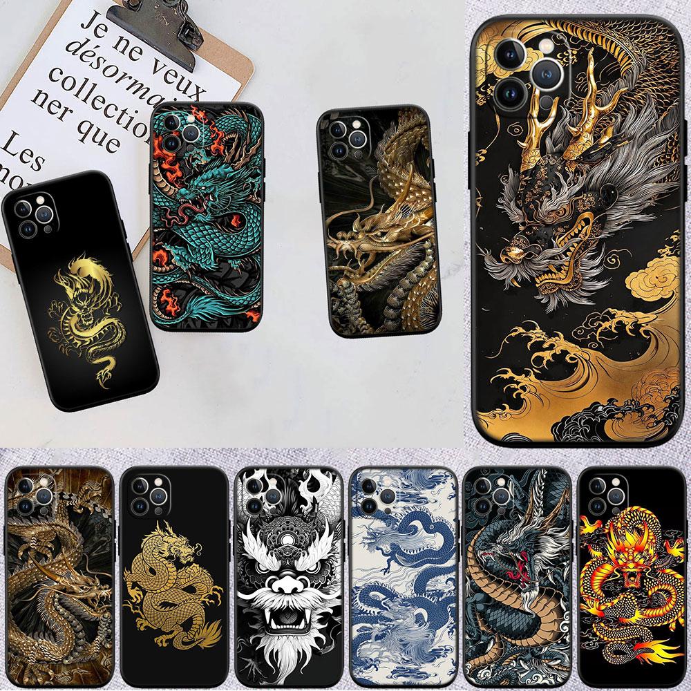 CJ28 Chinese Dragon Phone Case for Samsung Galaxy A11 A12 A13 A15 A52S A53 A55 A56 A70 A71 A72 A73 F06 F16 F56 S10 Plus S10e