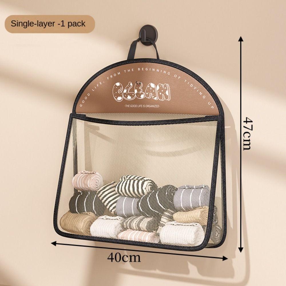 

Сетчатая сумка для хранения большой емкости, сетчатая сумка для хранения нижнего белья, носков, овощей Single-layer type
