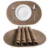 Inyahome-Oval Braided Nordic Placemats, Table Decor Mats for Dining Tables, Natural Woven, Heat Resistant, Outdoor and Indoor