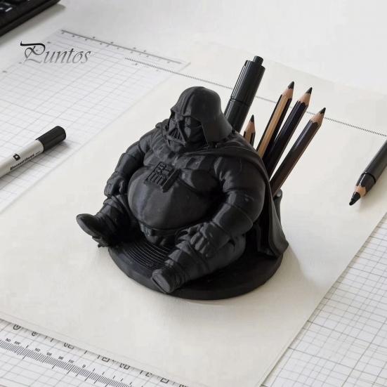 Cool Office Desk Ornaments 3D Printed Samurai Pen Holder for Pencils And Brushes, Creative Niche Movie Fan Gifts Desktop Organizer, Unique Armor