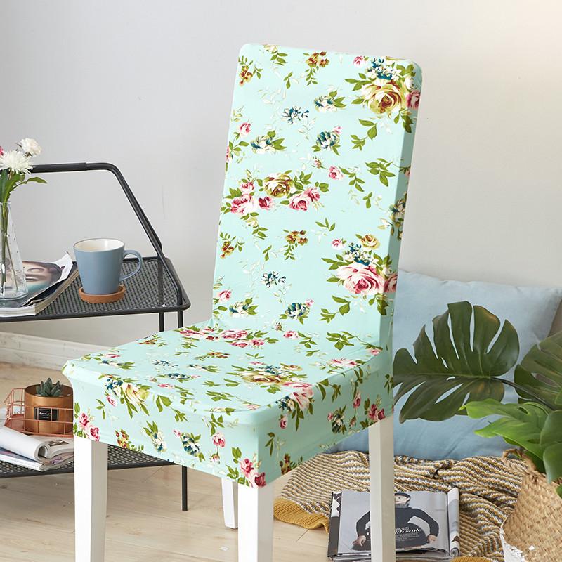 Spandex Dining Chair Cover With Back Elastic Universal Kitchen Living Room Stretch Slipcover Chair Covers Protector Seat Case