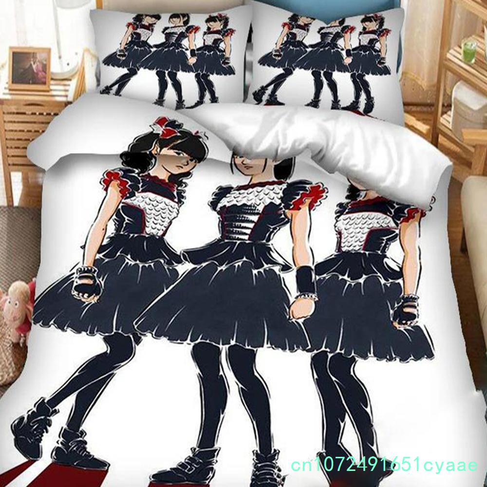 3D-gedrucktes Babymetal Band Bettwäsche-Set Kissenbezug Bettbezug Doppel Einzel Voll Queen King Erwachsener Kinder Bettwäsche Steppdeckenbezug