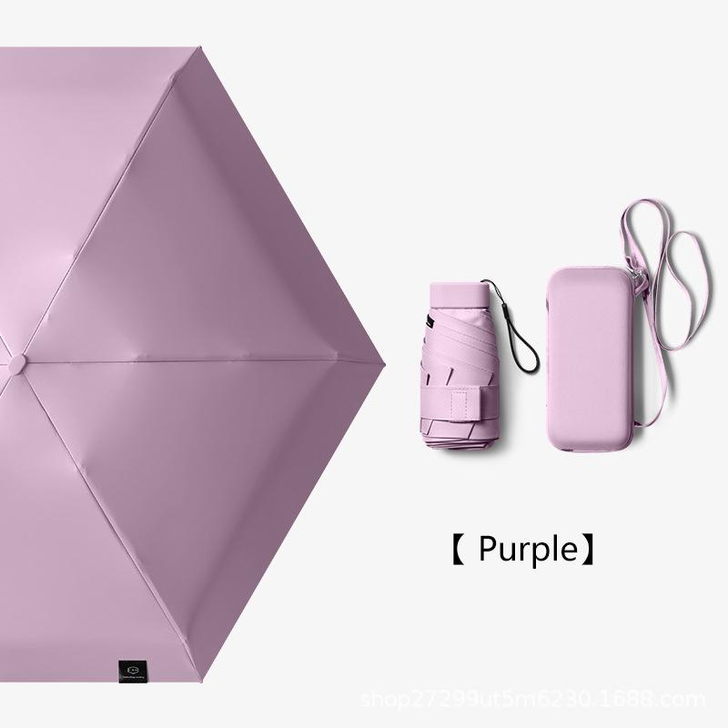 Flat Fold Mini Umbrella Women Pocket Summer Sun Umbrella for Women Small Cute Umbrellas for Girls with Storage Bag