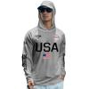 T-shirt à capuche à manches longues avec imprimé USA et détails graphiques Pull léger pour homme Vêtement de sport décontracté