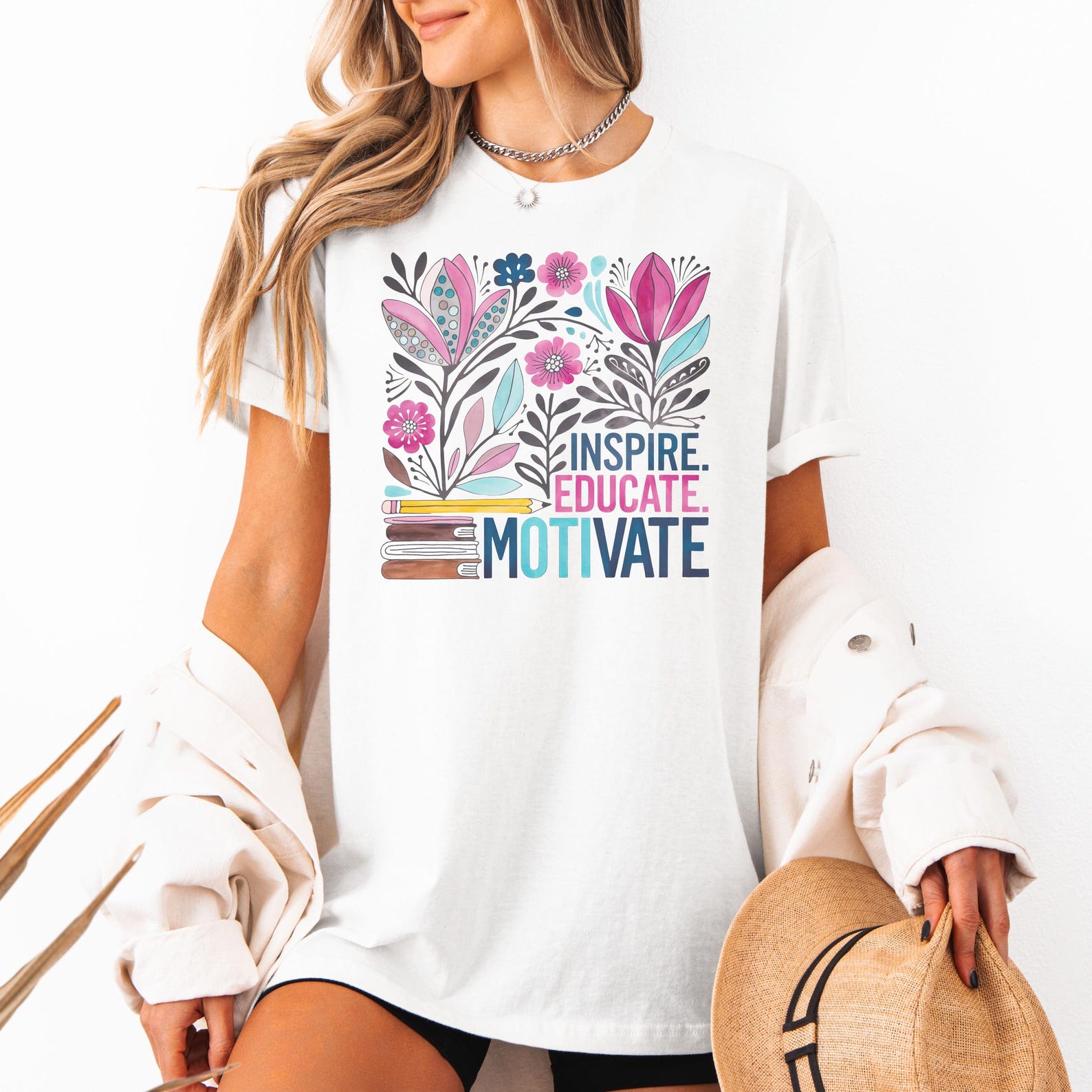 Inspire Educate Motivate T-Shirt | Unisex Softstyle Tee for Teachers, Students, Motivational Gifts, Education Apparel, Inspirational Shirt M
