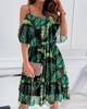 Woman Dress 2022 Summer Floral Printed Sexy Spaghetti Strap Off Shoulder Dress Casual Ladies Holiday Beach Boho Dresses