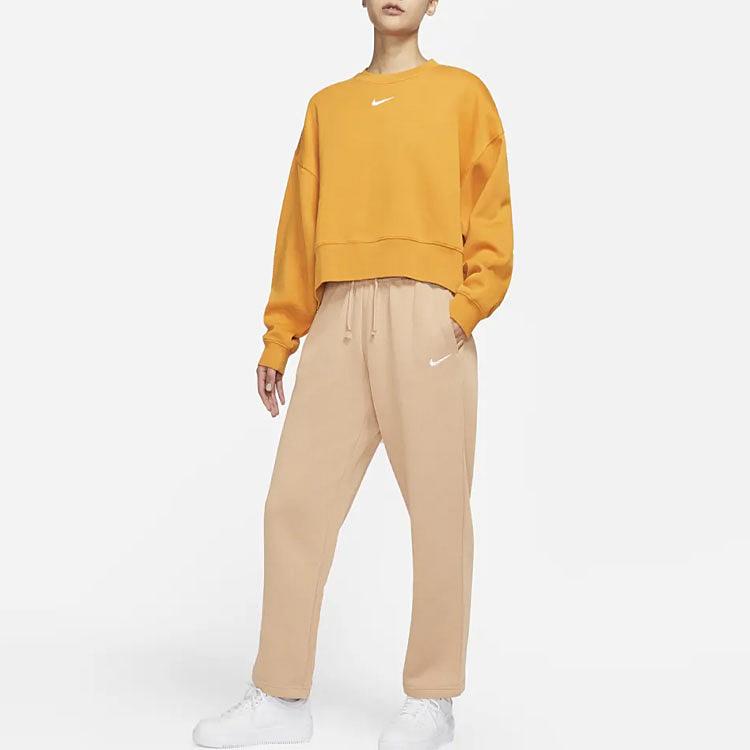 Nike Sportswear Collection Essential Fleece Warm Casual Loose Sweatpants Women Bottoms Light-Orange DO7574-200