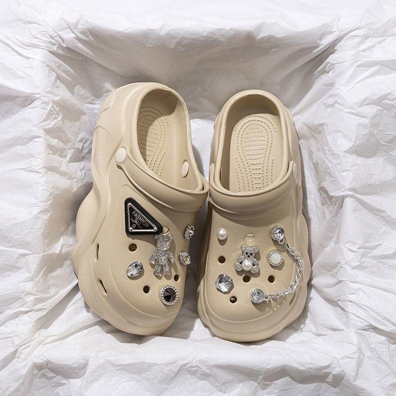 Women's 2025 Summer EVA Platform Clog Slippers - Height-Enhancing, Anti-Slip Beach Sandals