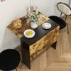 Tavolo da Pranzo Pieghevole Tavolo da Cucina con Ali Abbattibili per Piccoli Spazi 103x76x73,5 cm Nero e Marrone Rustico