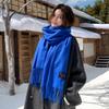 New imitation cashmere red solid color scarf women's autumn and winter Korean version versatile warm atmosphere shawl scarf