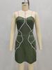2026 Europe Summer Spaghetti Strap A-line Mini Dress - Elegant Seaside Style
