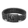 Kalen Vintage Braided Stainless Steel Bracelet Men's Chunky Skull Wristband Bracelets Punk Gold Color Mesh Male Trend Jewelry