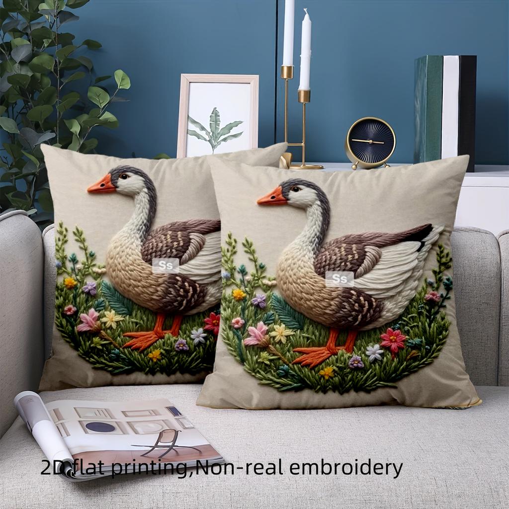 1 pillowcase 2D flat printing Goose Pillow with Floral Pattern 2D Printing Polyester pillowcase sofa decorative cushion cover