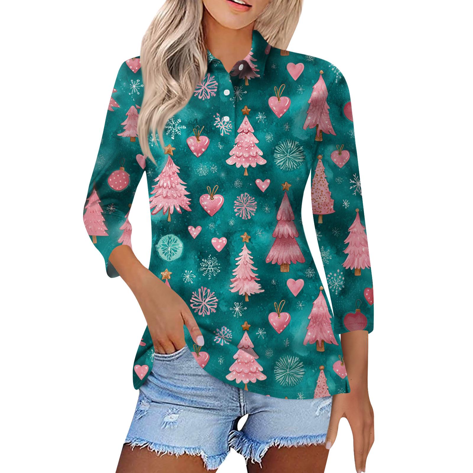 

Женская модная повседневная блузка с лацканами на пуговицах, с рукавом 3/4 и винтажным принтом XL