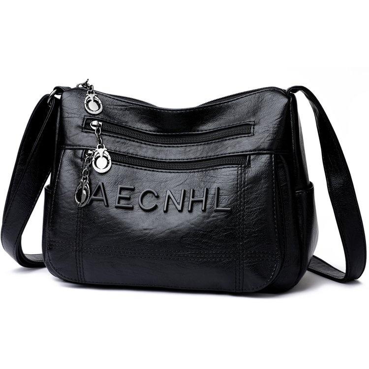 Soft Leather Multi-pocket Messenger Bag Women's Shoulder Bag