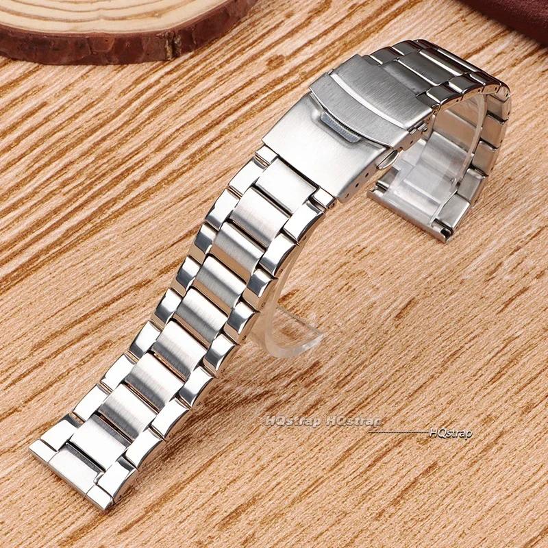

22mm Stainless Steel Solid Watch Strap Arc/Straight End Steel Bracelet Folding Buckle Universal Replacement Watch Band for Rolex 22mm&no logo