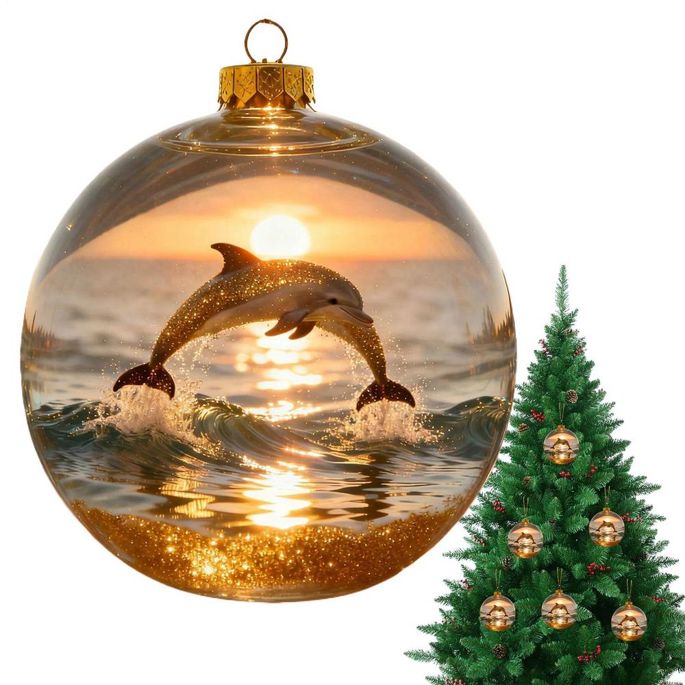 

Christmas Tree Balls Acrylic 3D Party Decorations Animal Balls Christmas Tree Ornaments For Indoor Outdoor Wall Window Door 8cm