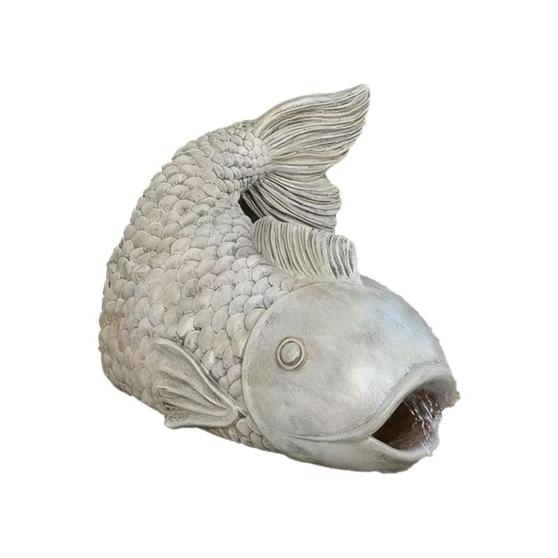 Реалистичная скульптура рыбы из смолы, водосточный отвод, дождевые рыбы, статуи, водосточная труба для украшения дренажа сада 1