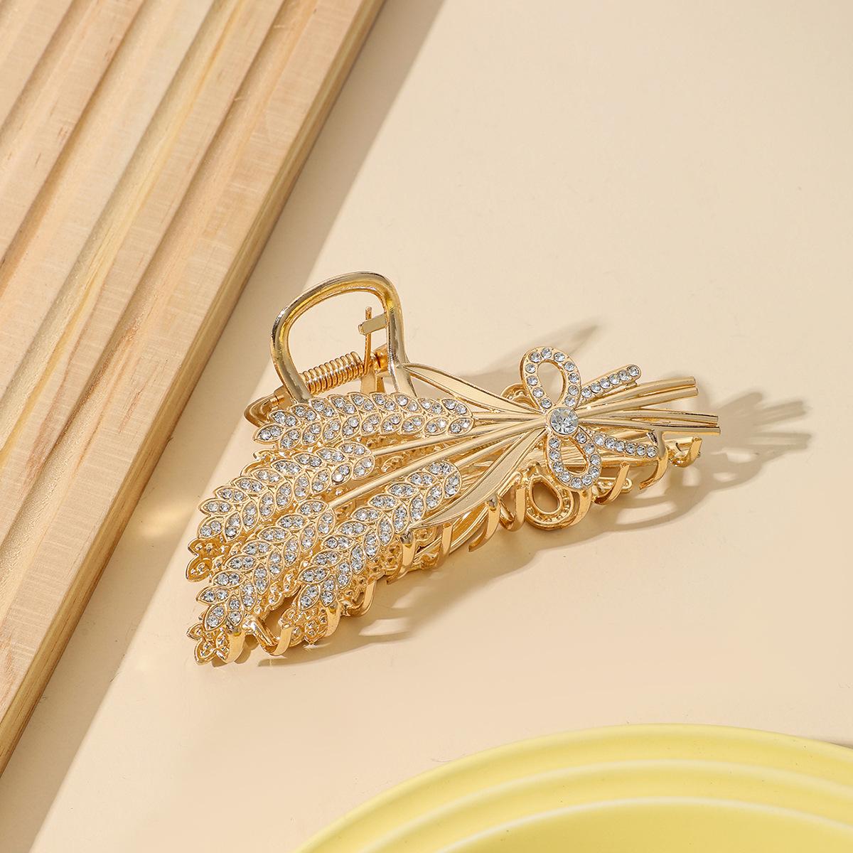 Wheat Ear Design High-End Hair Clip for Bun - Large Women s Hair Accessory