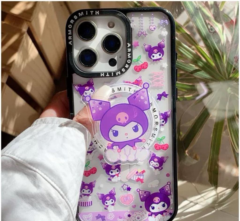 

Kuromi Cartoon Melody MagSafe-Compatible Magnetic Stand with Super Strong Adsorption and Retractable Airbag Design for Desktop Use Airbag Magnetic Stand [OPP Bag]