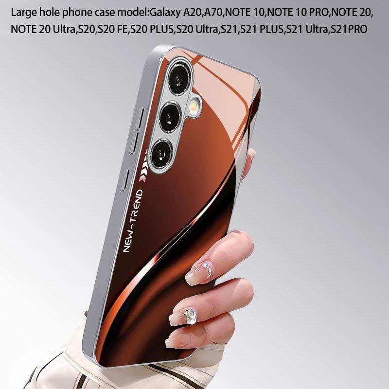 Browns Brown Curved Pattern 2D Phone Case for SamsungS26 S25 S24 S23 S22 S21 S20 A56 A36 A16Electroplated Glass Protective Cover