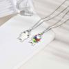 Collana Consapevolezza Autismo, Cuore Puzzle in Acciaio Inossidabile Forma Bambino Ragazza Autismo Ciondolo, Gioielli Regali Consapevolezza
