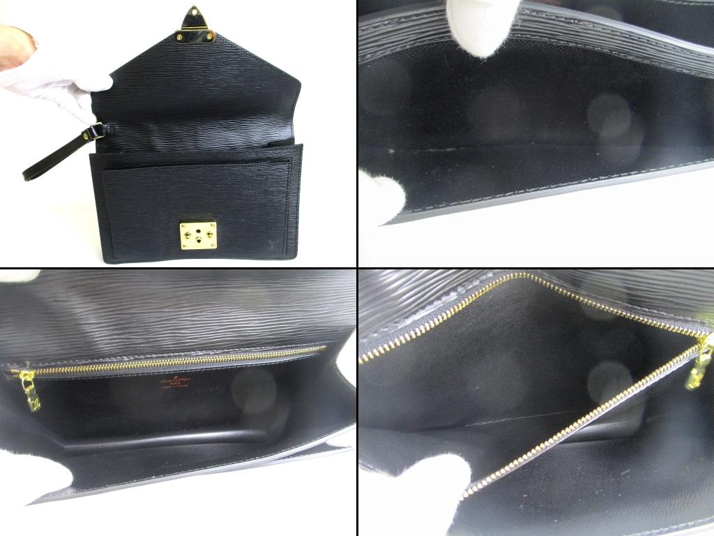 Authentic LOUIS VUITTON Epi Blacl Leather Clutch Bag Sellier Dragonne #b107  Seller Refurbished