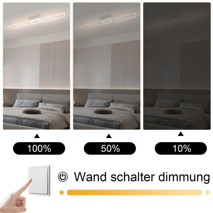 Plafonnier LED - NETTLIFE - 32W 3000K - Blanc - Métal - 66.5x22.5x9.5 cm