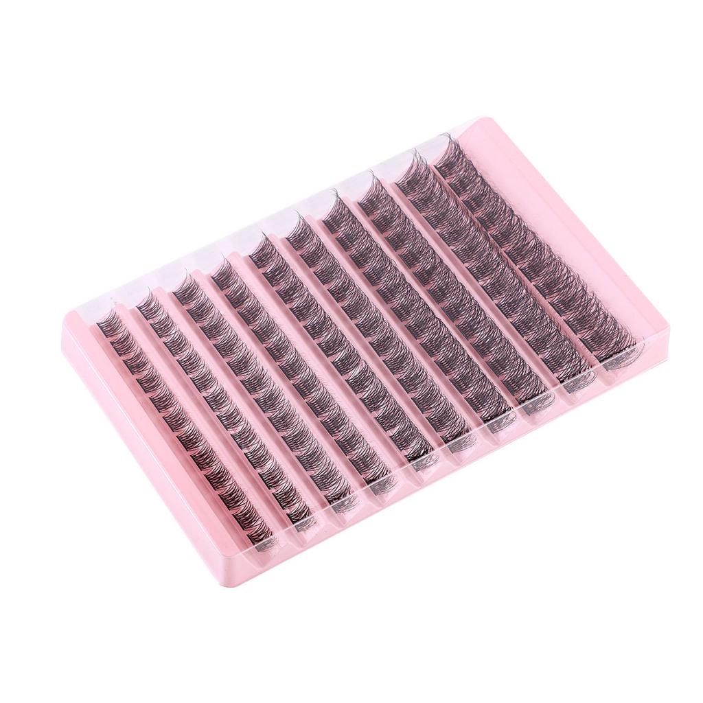 120 Büschel Dicke Natürliche Falsche Wimpern Set 8-16mm DIY Segmentierte Einzelbüschel Gebogene Wimpern