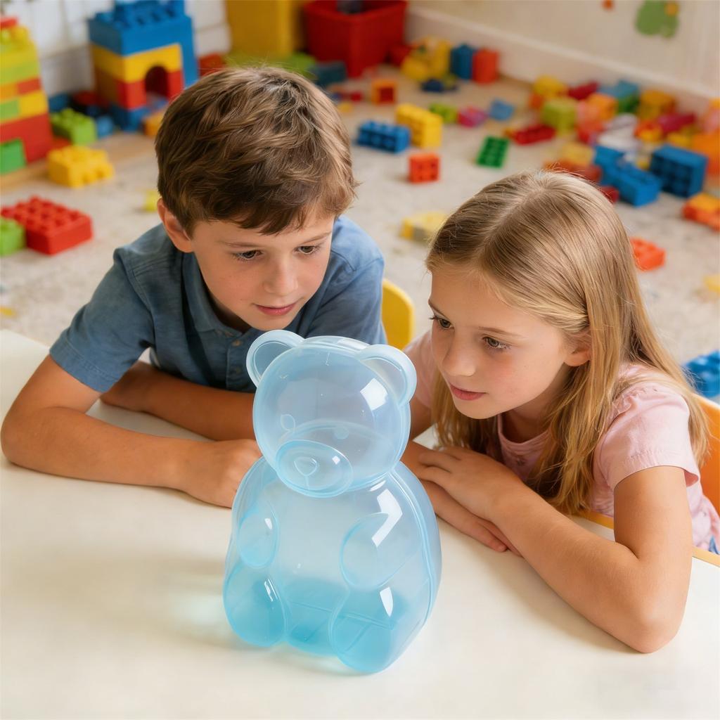 Cute Transparent Bear Containers For Holding Candy And Snacks