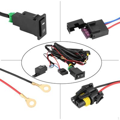 Fog Light Switch Harness Universal 12V 40A Relay Accessory Easy Installation Professional Vehicle
