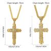 Simple Style Rhinestone Christian Cross Rhinestone Pendant Necklace Personality Fashion Street Domineering Chain Jewelry