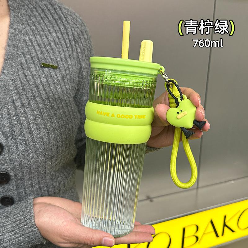 Water bottle new high value ins feng shui cup large capacity girls sports kettle high temperature portable student straw