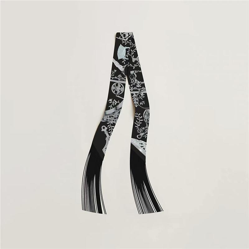 

2026 New Arrival Tassel Paisley Print Women Decorative Small Silk Scarf Hair Band Binding Bag Handle Ribbon Tie Small Scarves 5x130 cm