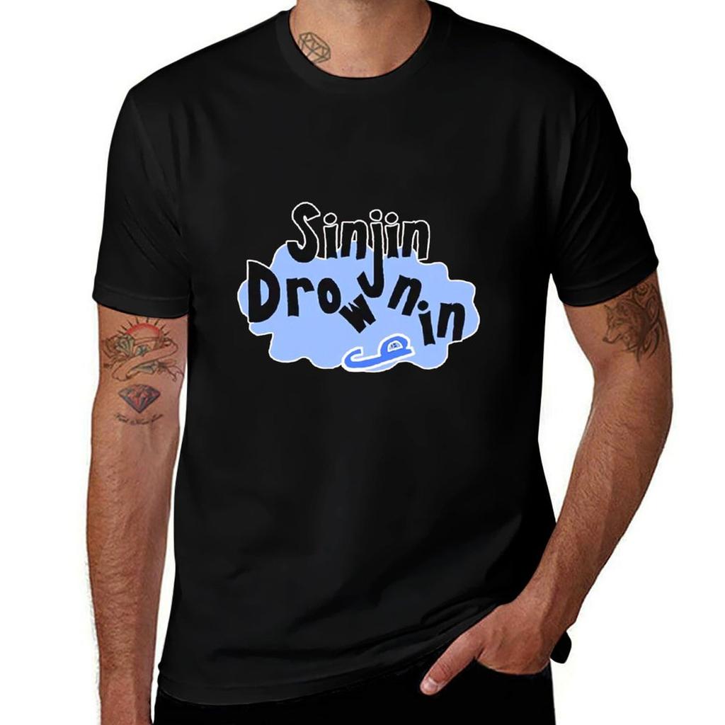 Vintage Sinjin Drowning M-erch T-shirt T Shirts Cotton 100% Cotton T Shirts Man 100% Graphic T Shirts For Man T-shirt