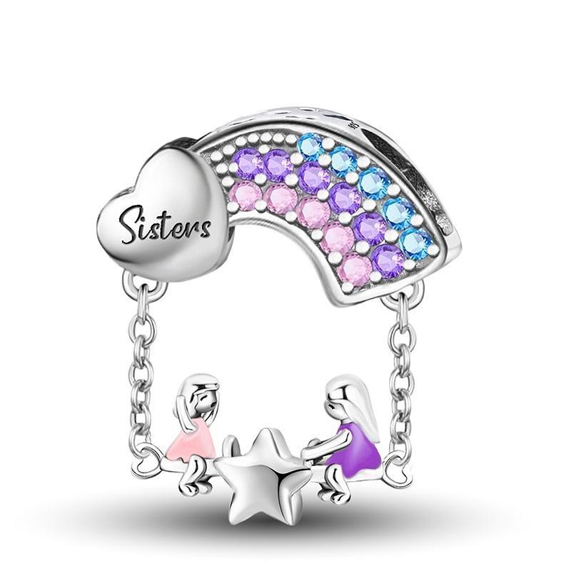 Fit Pan Original Bracelets Flower Family Pink Cake Star Love Heart Series Copper Charms Beads Diy Birthday Jewelry Gift