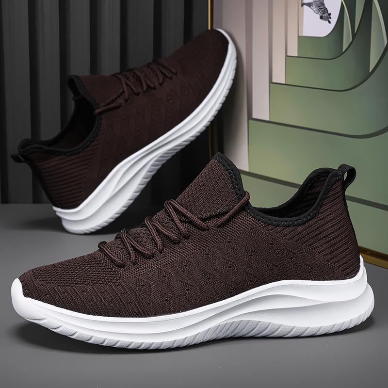 

Летняя мужская обувь 2025 года, новые сетчатые теннисные туфли Masculino, дышащие, легкие, повседневные кроссовки, большие пары, кроссовки для бега на открытом воздухе 46 коричневый