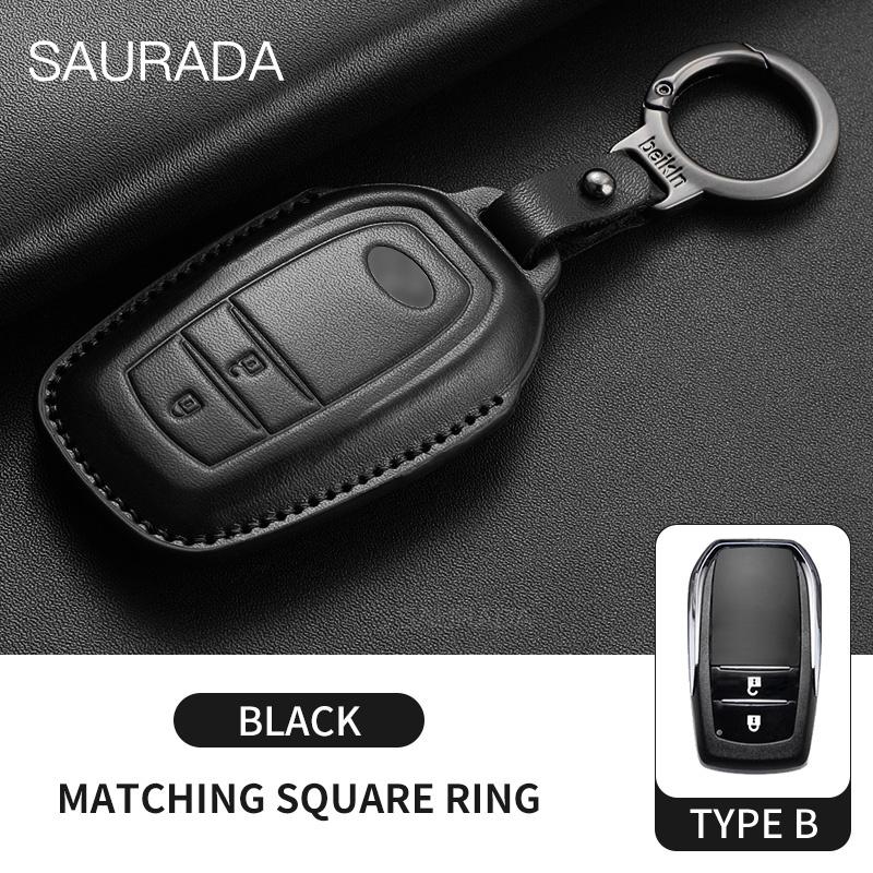 Genuine leather Car Key Case Fob For S5 Prius Camry Corolla C-HR RAV4 Land Cruiser 200 Prado Yaris Protector Accessories JH5