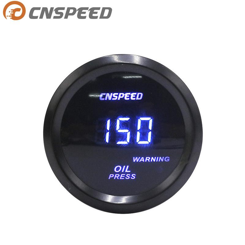 CNSPEED 2" 52mm Auto Digital Oil Pressure Gauge 0-150Psi Blue Led Light Oil Press Gauge with Sensor Car Meter