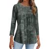 Women's Fashion Casual Three-quarter Sleeve Printed Round Neck Top