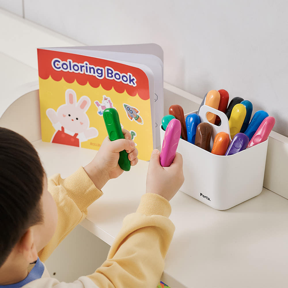 Atti Rabbit Baby Toddler Crayons 16 Colors Non Stick Easy Grip Washable Crayons